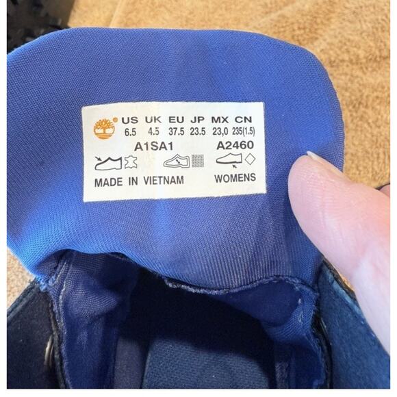 Timberland Hiking Black Leather Boots Women’s Sz 6.5 Courmayeur Valley Style EUC - Picture 11 of 11